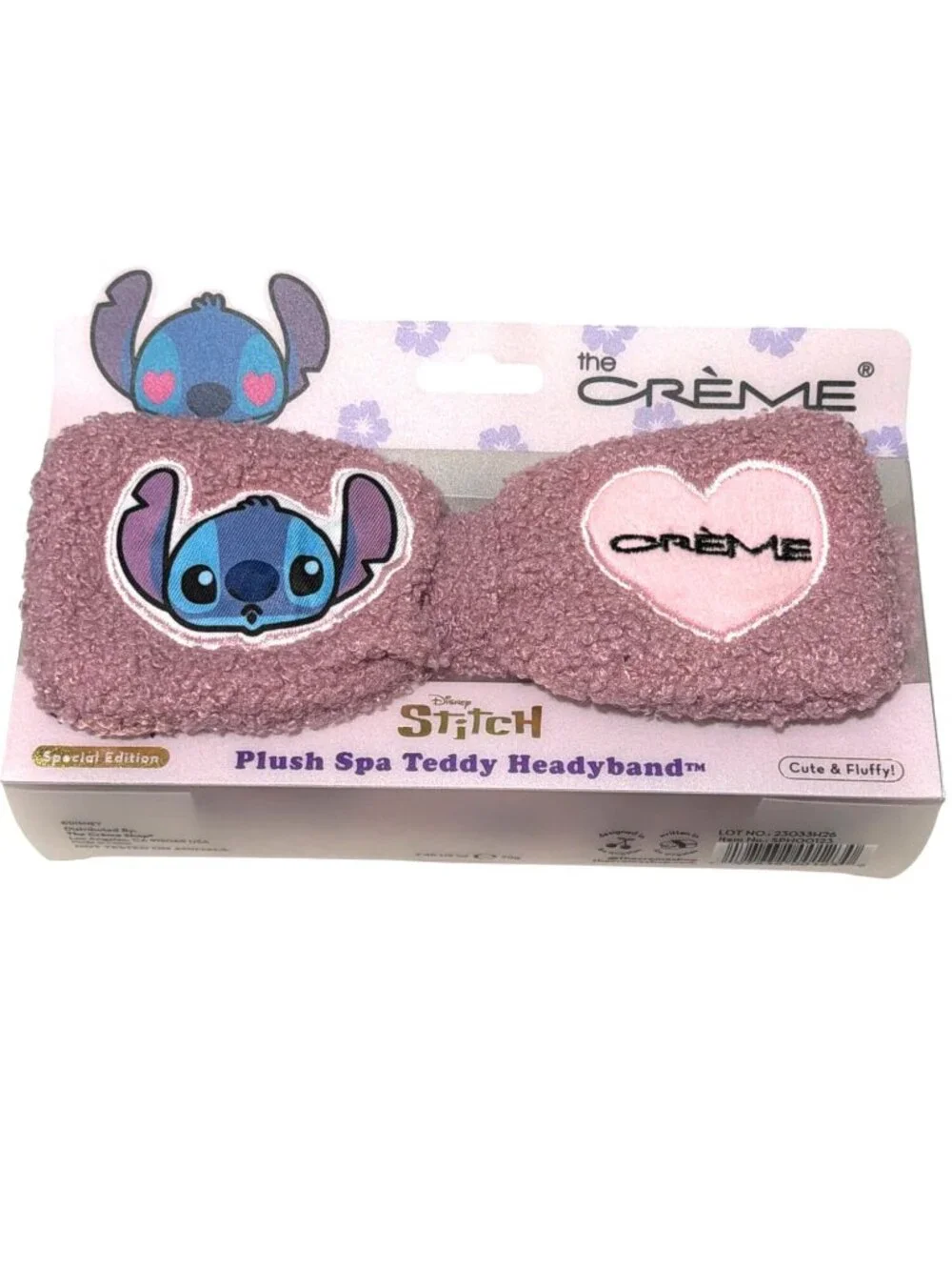 New Disney Stitch Plush Spa Teddy Headyband By The Crème Shop - Special Edition